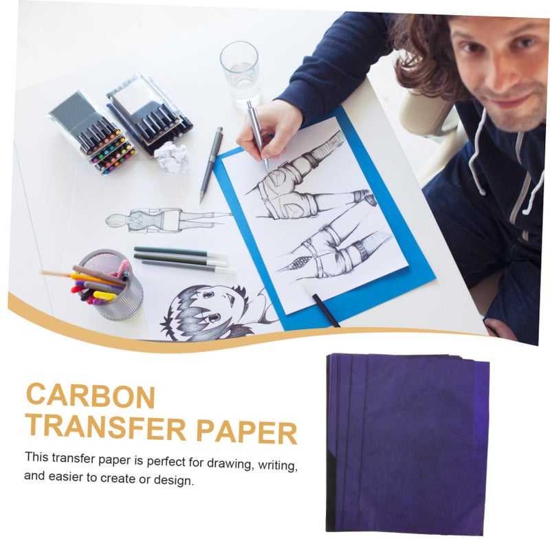Blue Graphite Transfer Tracing Paper 100 Sheets for Art Drawing Sketching and Crafts - Image 4