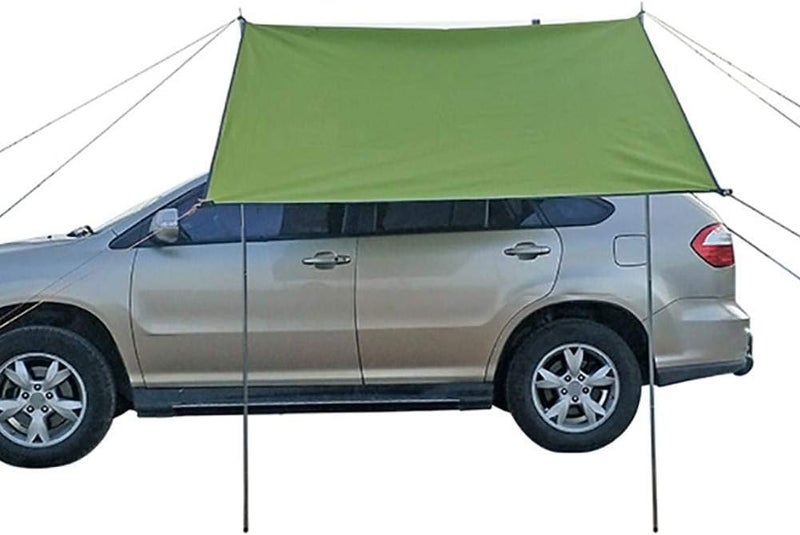 LWYOC Car Side Awning - Automobile Awning Sun Shelter - Portable Waterproof Tear Resistant Anti-UV Car Rooftop Rain Canopy Camping Tent for SUV MPV Trailer Beach Camping Auto Traveling - Image 2
