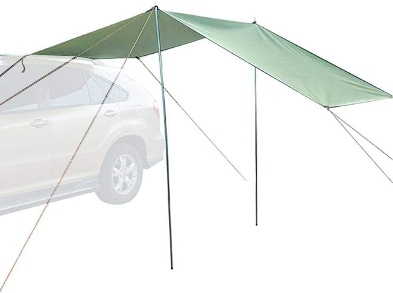 LWYOC Car Side Awning - Automobile Awning Sun Shelter - Portable Waterproof Tear Resistant Anti-UV Car Rooftop Rain Canopy Camping Tent for SUV MPV Trailer Beach Camping Auto Traveling - Image 1