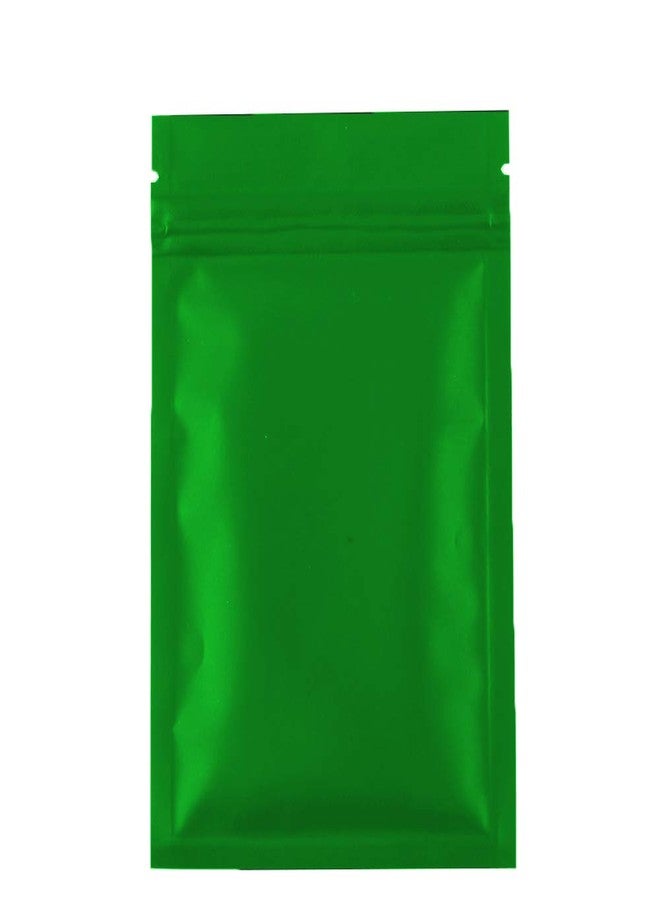 QQ Studio 100pcs Double-Sided Matte Foil Flat Packaging Zipper Seal Bags (4.7" x 7.1", Matte Green) - Image 1