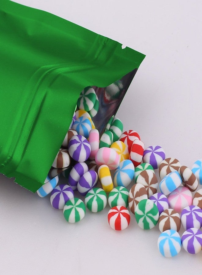 QQ Studio 100pcs Double-Sided Matte Foil Flat Packaging Zipper Seal Bags (4.7" x 7.1", Matte Green) - Image 4
