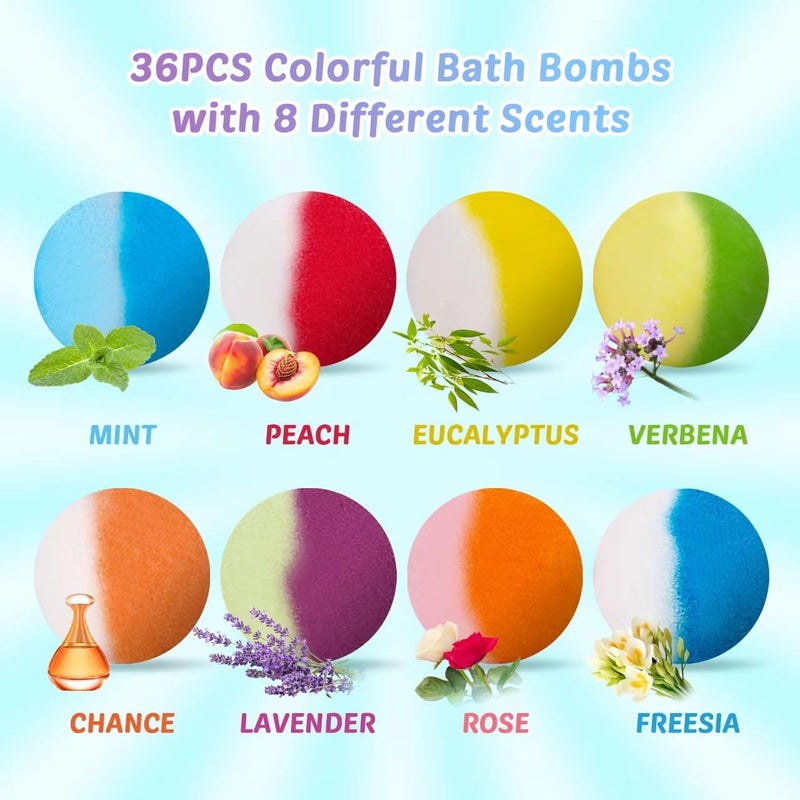 DOVIPE Bath Bombs for Kids with Toy Inside, 36 Pcs Bath Bombs with Glow in The Dark Dinosaur, Animal and Ocean Surprise Inside, Handmade Organic Bubble Bath Ball Gift Set for Birthday, Easter, Christmas - Image 3