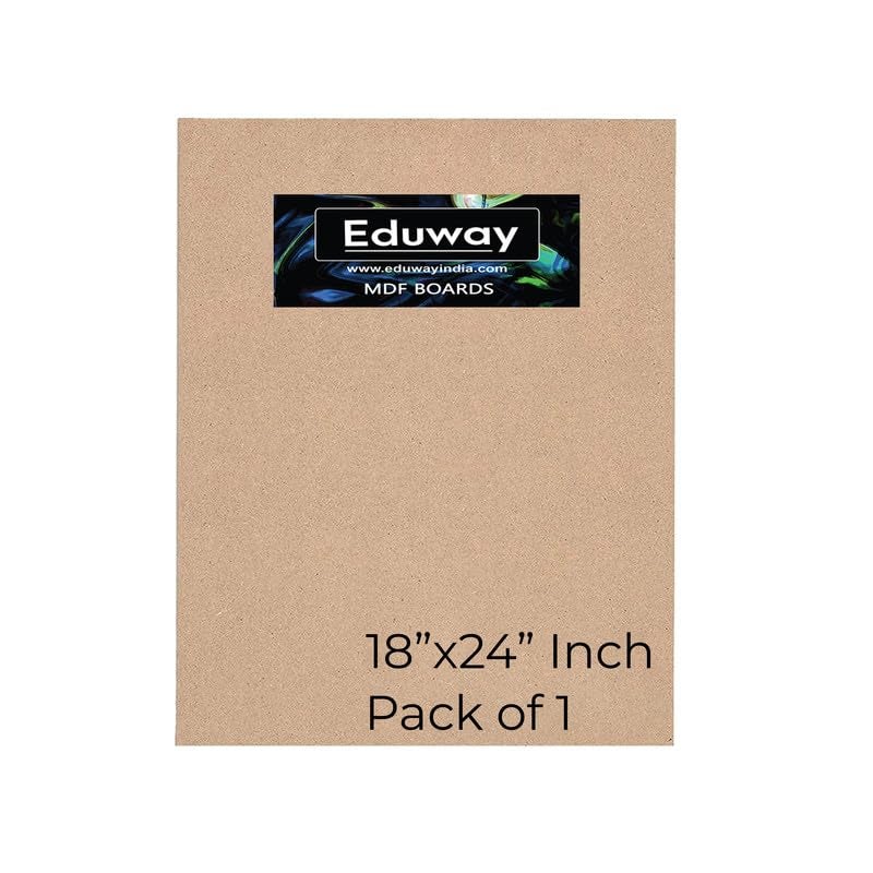 Eduway® A2 18x24 Inch MDF Board Wood Sheet for Mandala , Lippan, Resin Art & Craft, 4mm Thick, Pack of –1 - Premium Cardboard Material for Artists, Art and Craft Students - Hard Cutout in Small and Large Sizes (45x60 cms) - Image 1