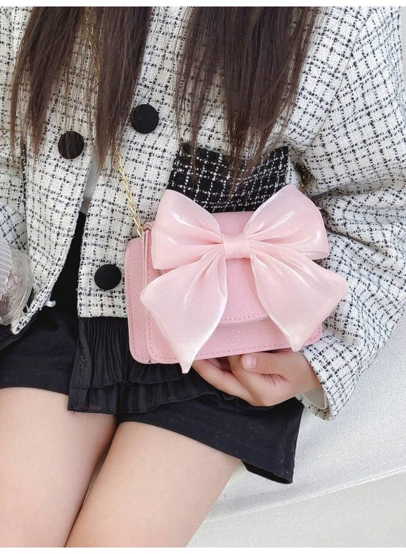 شنطة سهرة نسائية حقيبة كتف صغيرة مزينة بفيونكة كبيرة تصميم أنيق للبنات والمناسبات - Image 5