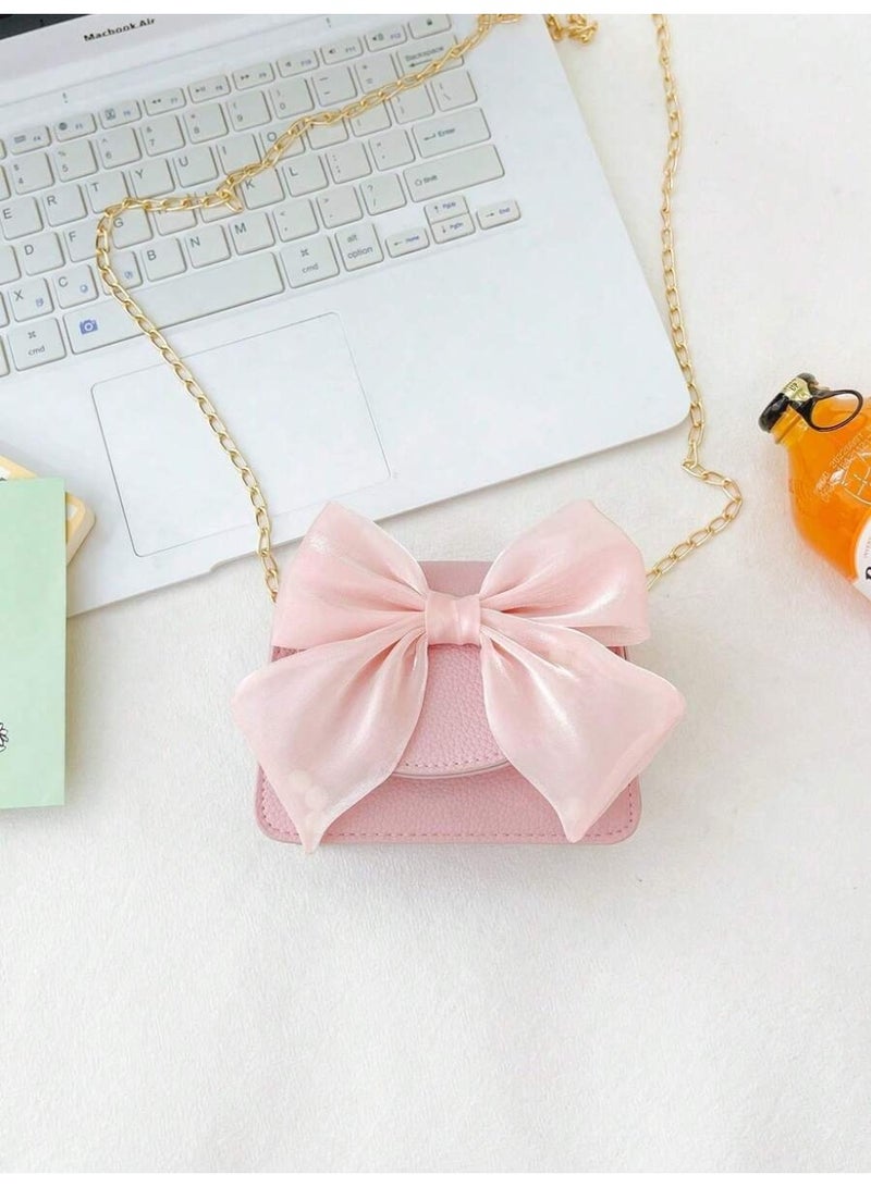 شنطة سهرة نسائية حقيبة كتف صغيرة مزينة بفيونكة كبيرة تصميم أنيق للبنات والمناسبات - Image 4