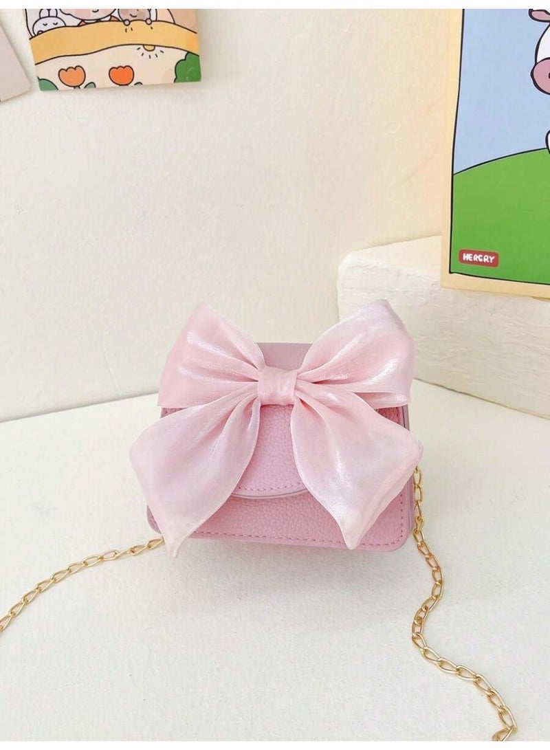 شنطة سهرة نسائية حقيبة كتف صغيرة مزينة بفيونكة كبيرة تصميم أنيق للبنات والمناسبات - Image 3