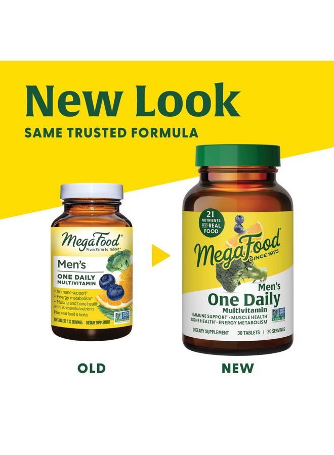 MegaFood One Daily Mens Multivitamins - Multivitamin for Men - Vitamin C, Vitamin D3 & Vitamin B12 - Muscle, Energy Metabolism & Immune Support - Vegetarian, Gluten Free - 90 Tablets, 90 Servings  - Image 2