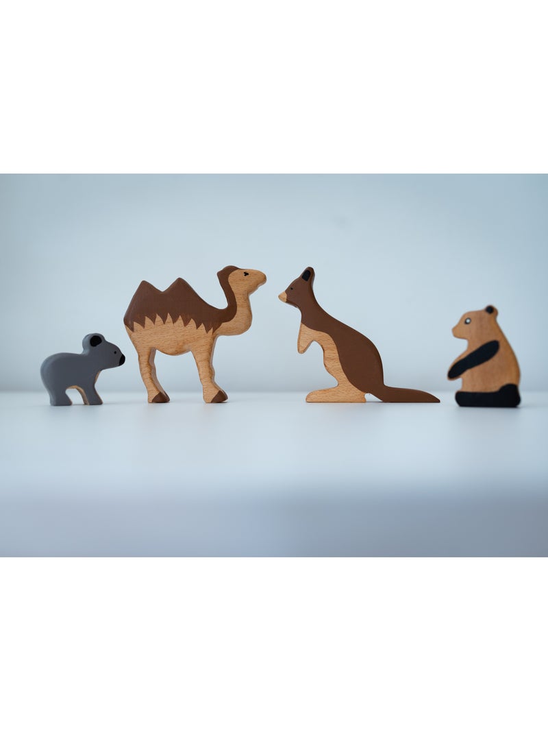 بيرتش آند باغز مجموعة حيوانات البتولا الغريبة مكونة من 4 - حيوانات خشبية - ألعاب تعليمية - ألعاب التعلم المبكر - Image 1