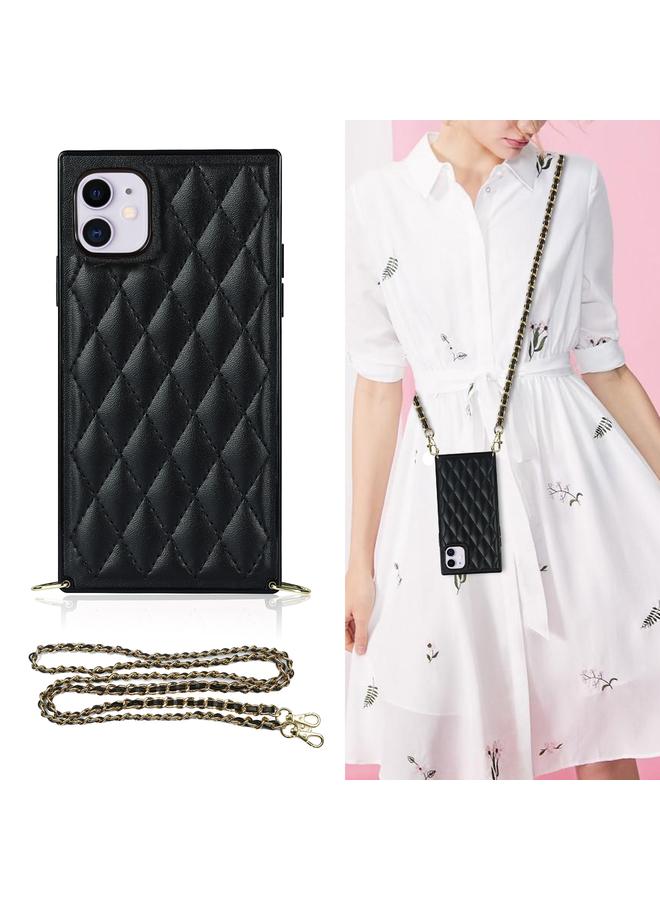 اس-توب جراب لهاتف iPhone 11 أنيق بنمط معيني مصنوع من جلد الألياف الدقيقة + جراب مقاوم للصدمات من مادة TPU مع حزام كروس بودي سلسلة - Image 1