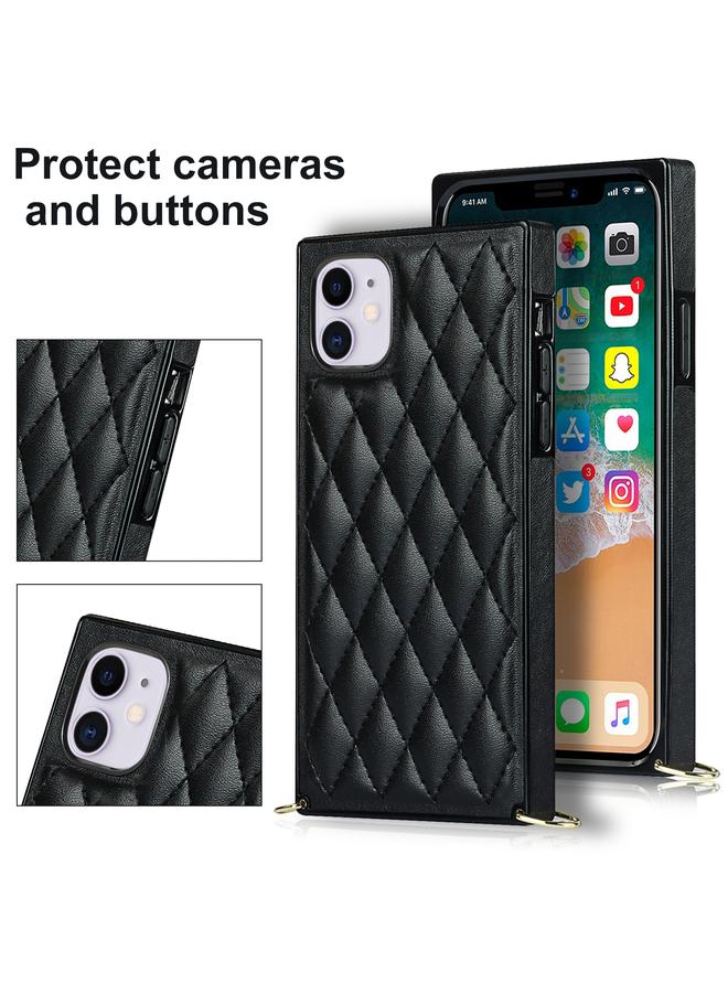 اس-توب جراب لهاتف iPhone 11 أنيق بنمط معيني مصنوع من جلد الألياف الدقيقة + جراب مقاوم للصدمات من مادة TPU مع حزام كروس بودي سلسلة - Image 4