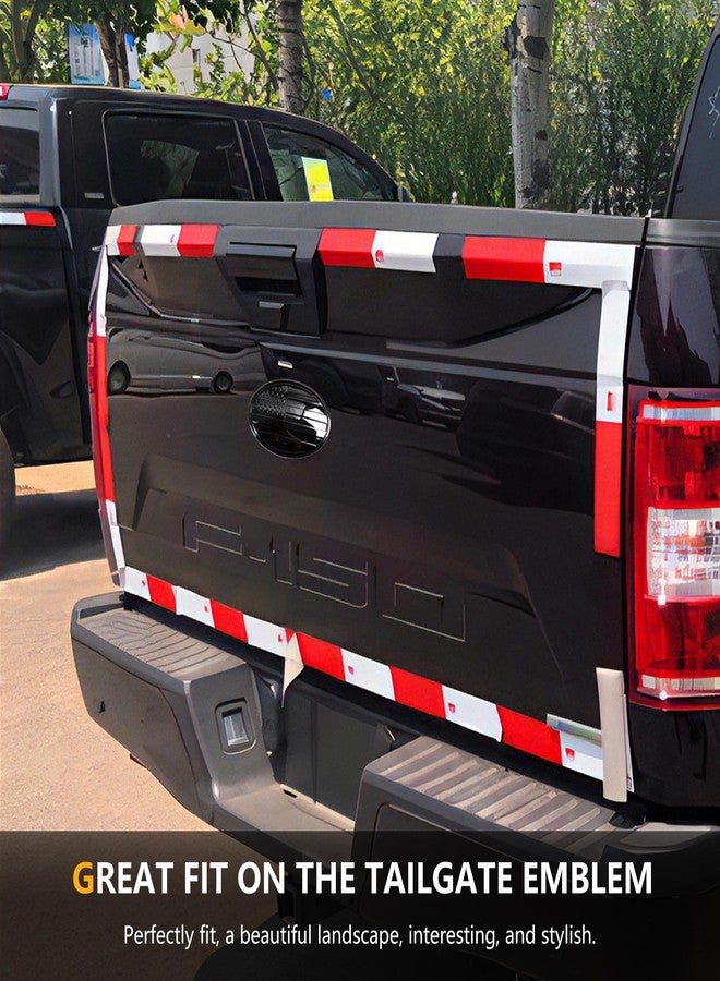 RERPRO 9.5" Front Grill Rear Tailgate Emblem Cover Trim Compatible with 2015-2024 Ford F150 Exterior Accessories Decor Overlay American Flag Oval Emblem Protector Decoration Decal 2 Pack - Image 4