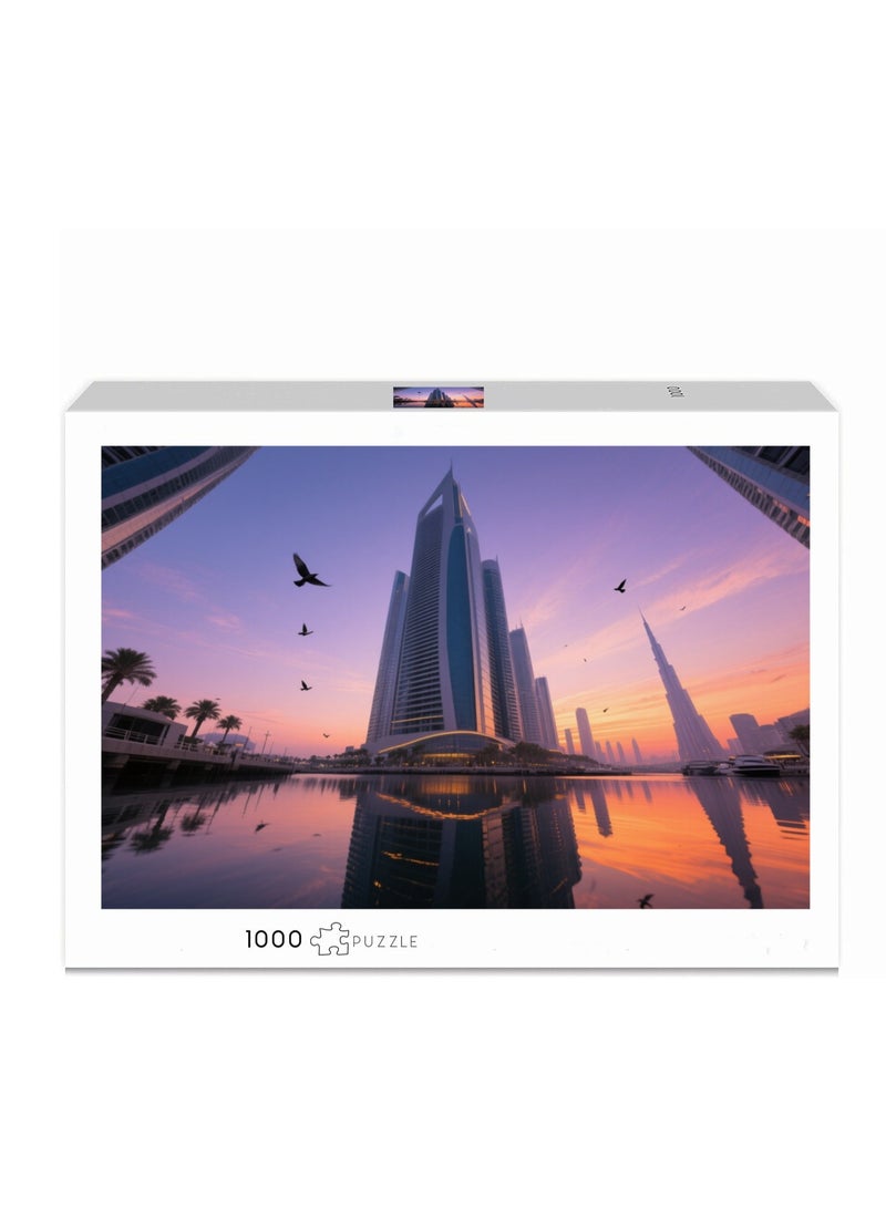 Dubai Twilight Skyline 1000 Piece Puzzle - Enchanting City Landscape Tour - Image 1