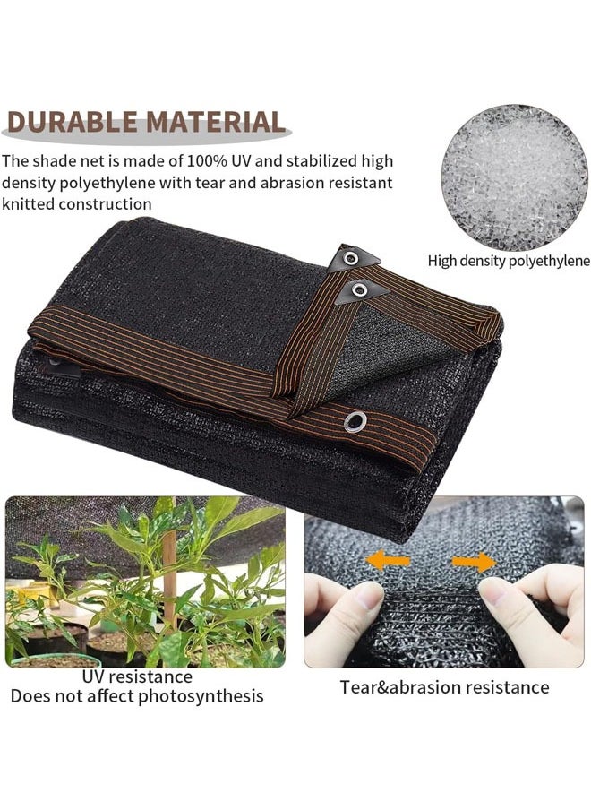 Generic Black Shade Cloth Sun Mesh Shade Cloth Taped Edge with Grommets UV Sun Shade Netting for Plant Cover, Greenhouse, Patio, Tomatoes, Chicken Coop, Barn Kennel  - Image 5