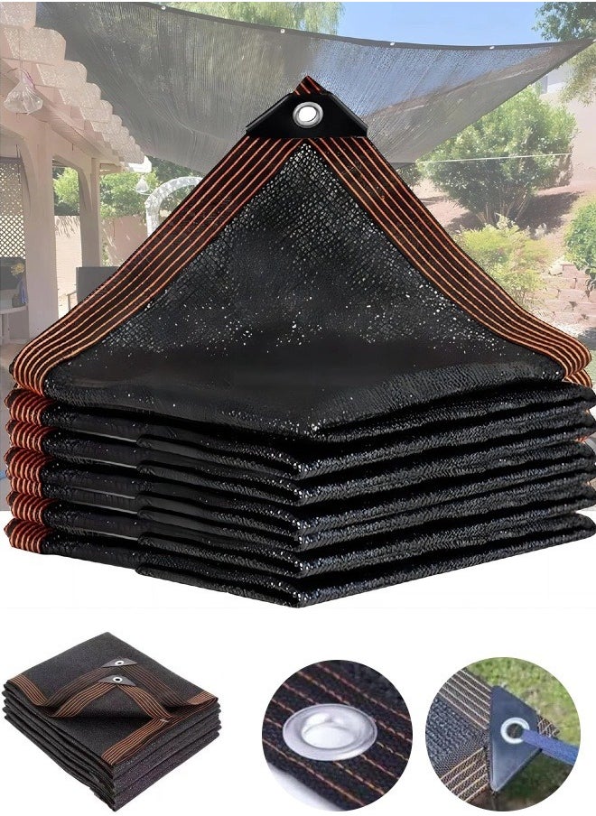 Generic Black Shade Cloth Sun Mesh Shade Cloth Taped Edge with Grommets UV Sun Shade Netting for Plant Cover, Greenhouse, Patio, Tomatoes, Chicken Coop, Barn Kennel  - Image 1