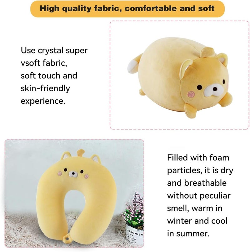 Travel Pillow Kid, 2-in-1 Travel Pillow for Kids, Neck, Soft and Adorable Bear Animals Plushie That Converts into a U-Shaped Neck Pillow for Ultimate Comfort During Airplane, Car - Image 4