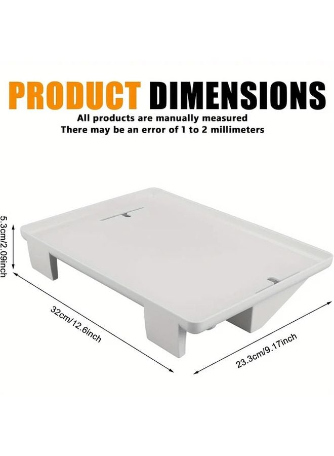 رف جانبي عائم أبيض مع منظم كابلات طاولة جانبية - Image 3