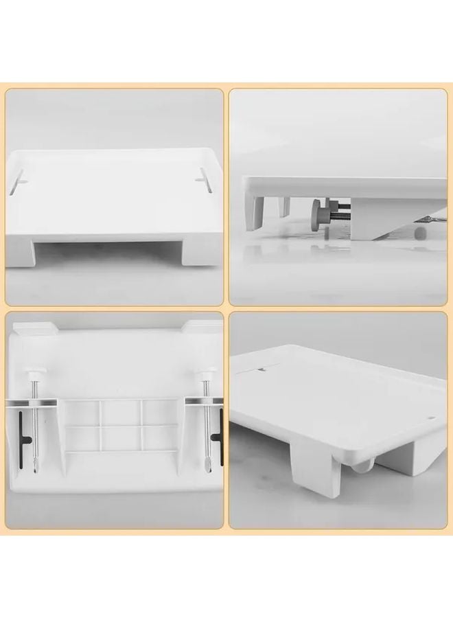 رف جانبي عائم أبيض مع منظم كابلات طاولة جانبية - Image 4