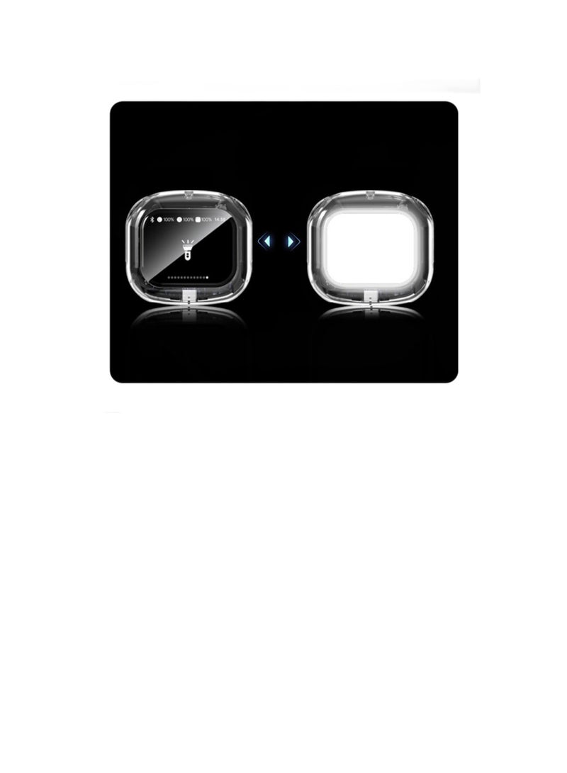 white earbuds In-ear sports Bluetooth headset white with touch screen and noise reduction, transparent model, ultra-long battery life, transparent compartment, comfortable to wear, multi-language, good sound quality good for running driving climbing, gift for youngs - Image 3