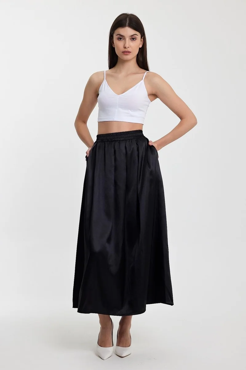 Alexander Gardi Alexandergardı Side Pocket Elastic Waist Pleated SKIRT (B24-00199)