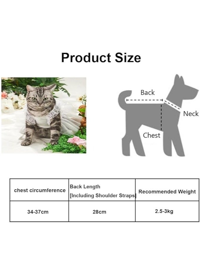 erorex Dog Dress, Bow Decor Dog Dress, Pets Clothing with Lace Sleeves, Square Neck Cat Puppy Tutu Skirts with Soft Fabric, Dog Wedding Birthday Holiday Dress, for Small Medium Dogs Cats Kittens  - Image 2