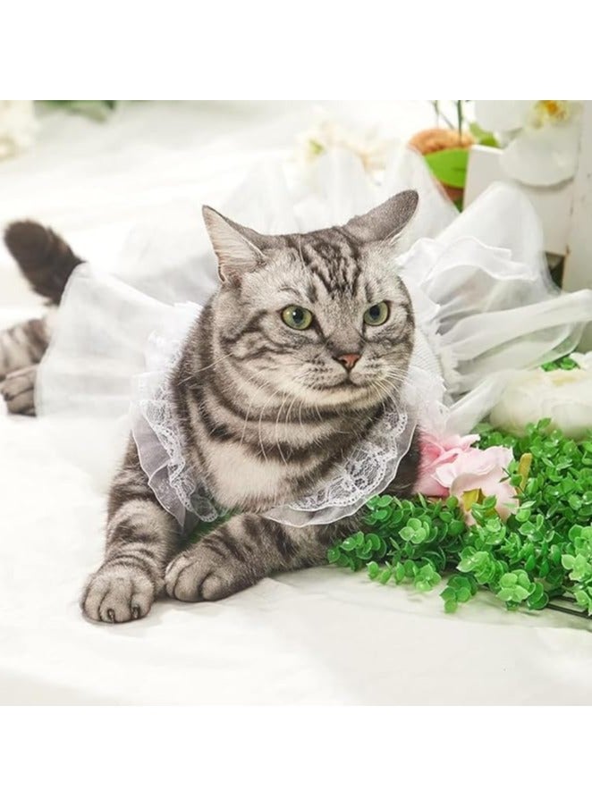 erorex Dog Dress, Bow Decor Dog Dress, Pets Clothing with Lace Sleeves, Square Neck Cat Puppy Tutu Skirts with Soft Fabric, Dog Wedding Birthday Holiday Dress, for Small Medium Dogs Cats Kittens  - Image 4