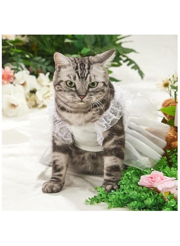 erorex Dog Dress, Bow Decor Dog Dress, Pets Clothing with Lace Sleeves, Square Neck Cat Puppy Tutu Skirts with Soft Fabric, Dog Wedding Birthday Holiday Dress, for Small Medium Dogs Cats Kittens  - Image 5