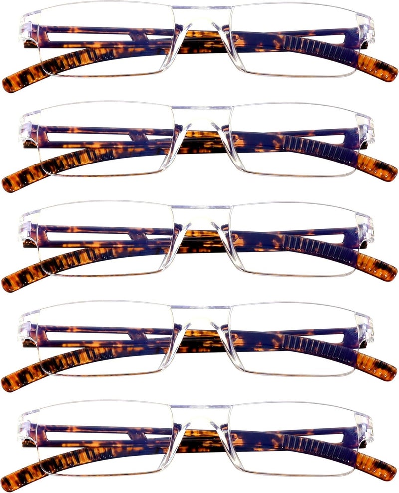 VisionGlobal 5/8 Pairs Reading Glasses, Computer Reading Glasses for Women and Men, Fashion Square Eyewear Frame - Image 1