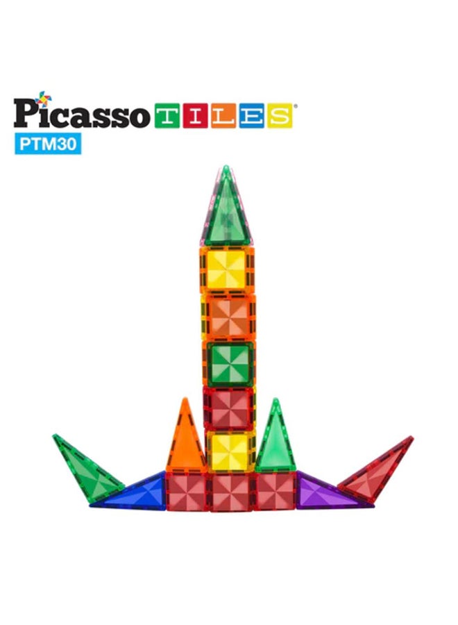 PicassoTiles 30 Pieces Magnetic Building Blocks Mini Diamond Series Travel Size On-the-Go Magnet Construction Toy Set STEM Learning Kit Education Playset Child Brain Development Magnets Stacking Blocks for Boys & Girls Age 3+  - Image 4