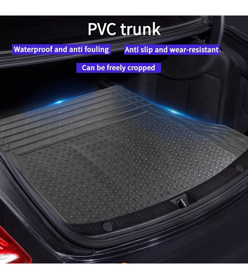 Adjustable Black Car Trunk Mat Waterproof Non Slip Wear Resistant Anti Stain PVC Cargo Vehicle Floor Mat For Most Car Models - Image 2