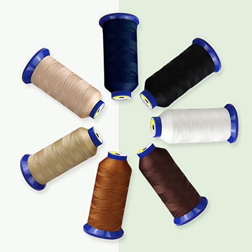 pestor Bonded Nylon Thread for Sewing-Heavy Duty Nylon Thread for Leather, Jeans, Upholstery and Weaving; #69 T70 Size 210D/3 1400 Yards（Beige） - Image 4