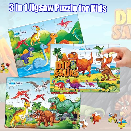 FunBlast Dinosaur Jigsaw Puzzle for Kids – Educational Puzzle Toys Learning Jigsaw Puzzle, Floor Puzzle for 3+ Years Old Boys,Girls,Children (72 Pcs; Multicolor) - Image 5