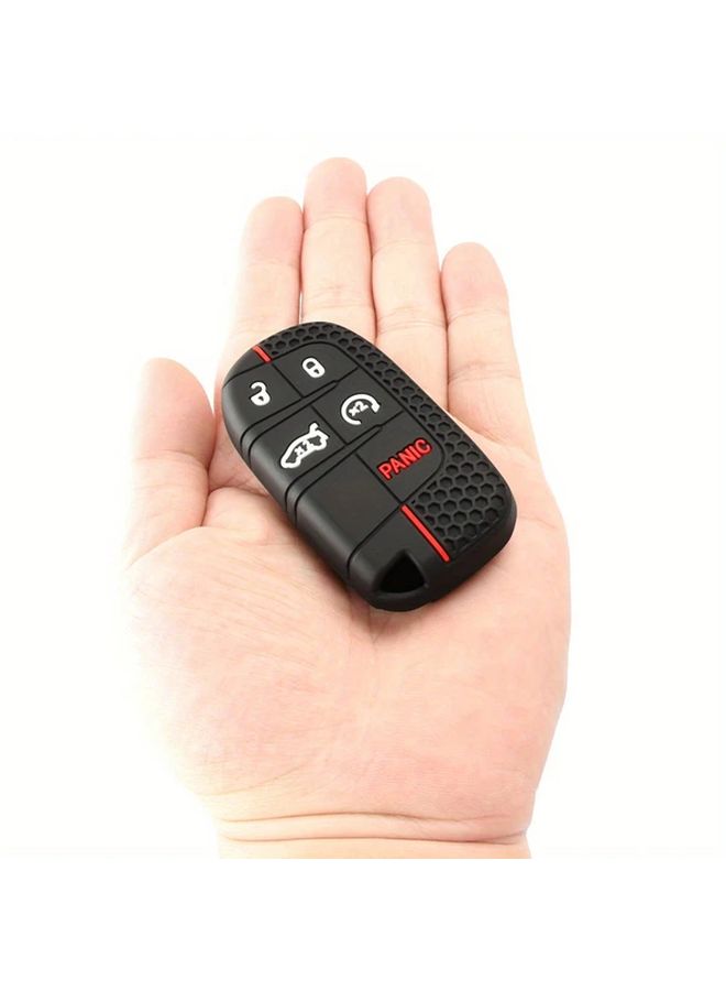 Black Silicone Key Fob Cover Case Protector for Dodge Ram Charger Jeep Models Pack of 1 - Image 5