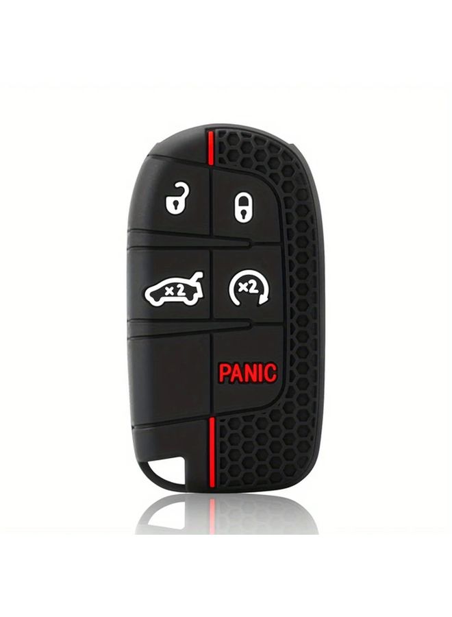 Black Silicone Key Fob Cover Case Protector for Dodge Ram Charger Jeep Models Pack of 1 - Image 3