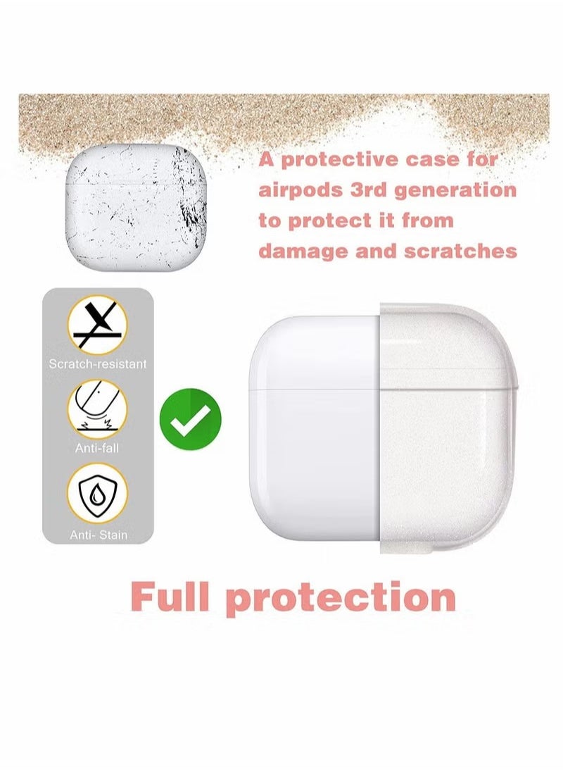 Generic - Compatible with AirPods 3 Case Cover, 3rd Generation 2021, with Cute 3D Clear Glitter Butterfly Design Smooth Soft TPU Cover Case for Airpods 3, Pretty Design Bling Shiny Stylish with Keychain - Image 1