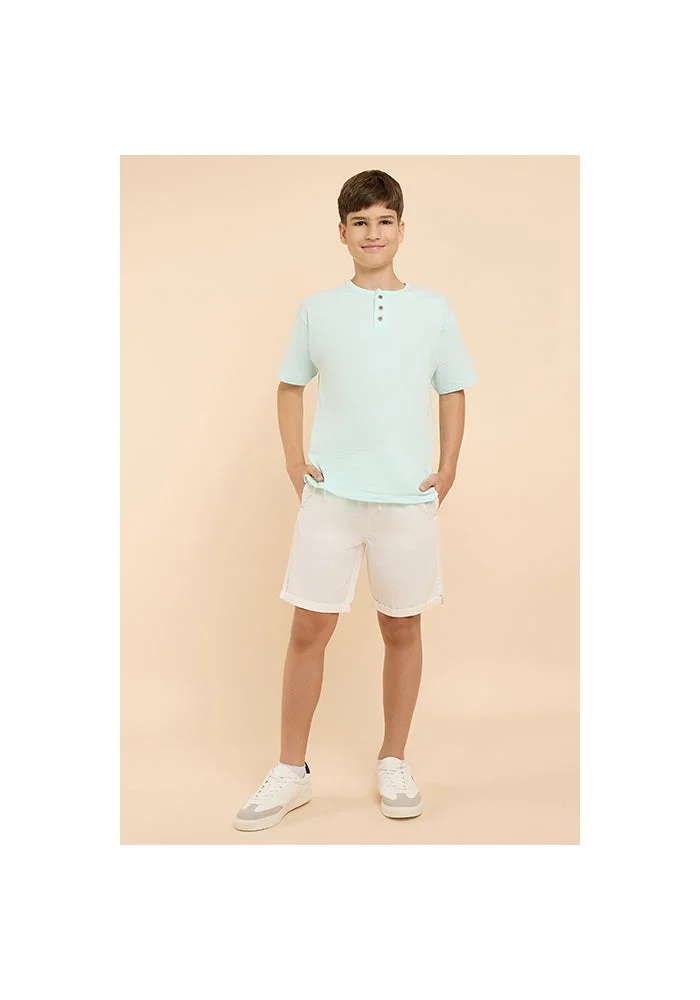 أر أند بي Solid Shorts with Drawstring Waist