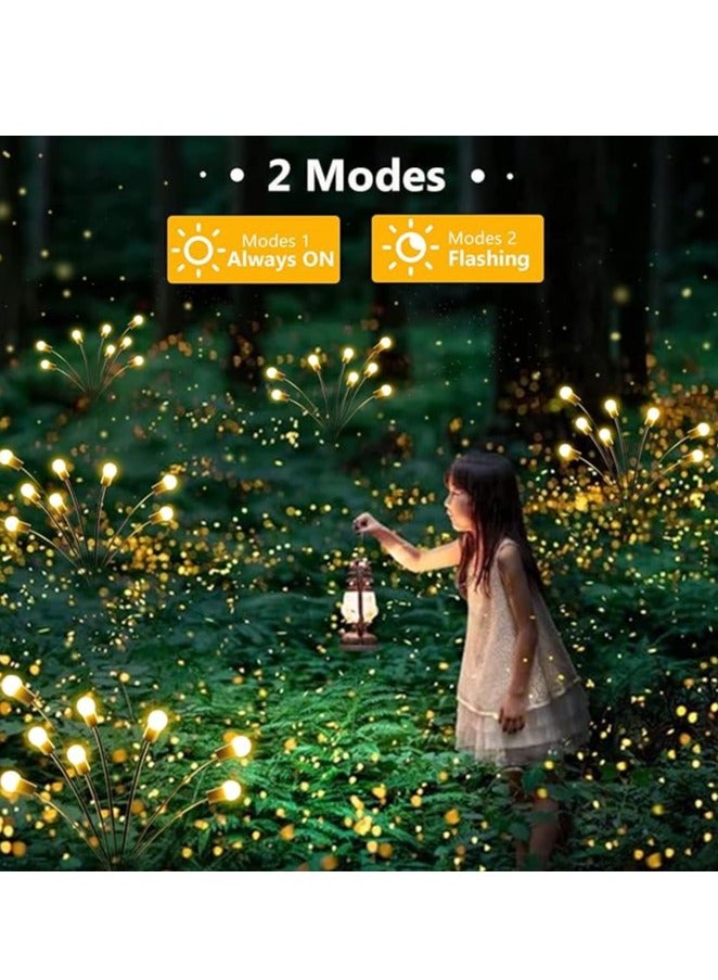 مجموعة من 2 مصباح حديقة يعمل بالطاقة الشمسية للاستخدام الخارجي، 8 مصابيح LED متأرجحة تعمل بالطاقة الشمسية، تتأرجح مع الرياح، مصابيح خارجية مقاومة للماء تعمل بالطاقة الشمسية لتزيين الفناء والمسار (أبيض دافئ) - Image 3