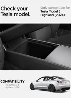 Spigen Armrest Console Organizer (Carbon Edition) for Tesla Model 3 (2024) Highland  - Image 2