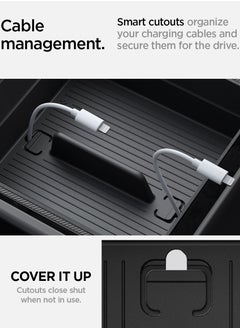Spigen Armrest Console Organizer (Carbon Edition) for Tesla Model 3 (2024) Highland  - Image 4