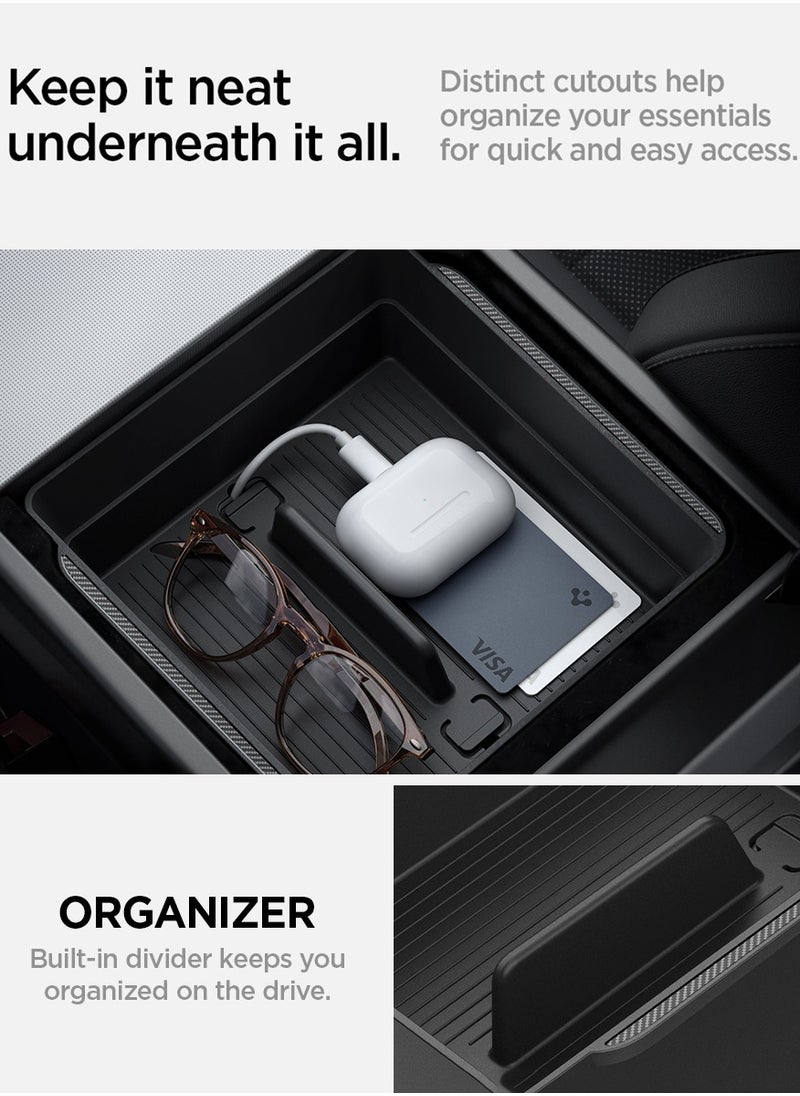 Spigen Armrest Console Organizer (Carbon Edition) for Tesla Model 3 (2024) Highland  - Image 3