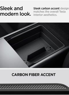 Spigen Armrest Console Organizer (Carbon Edition) for Tesla Model 3 (2024) Highland  - Image 5