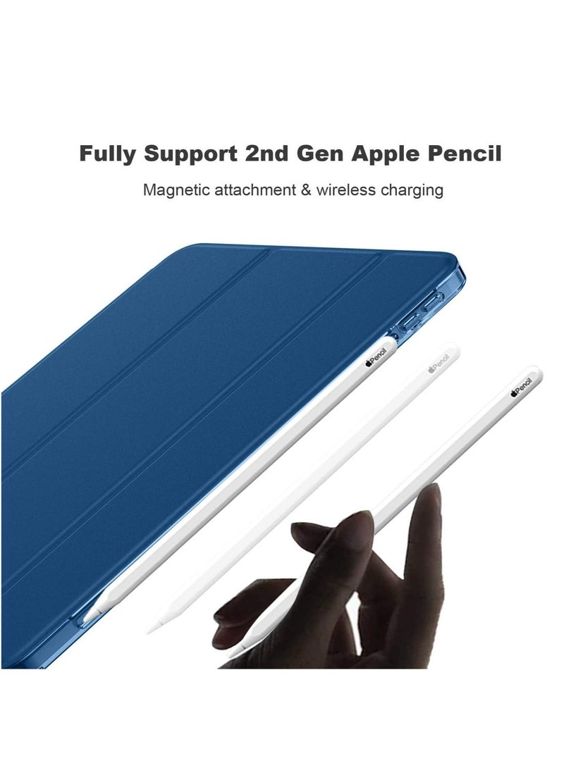 ELTRAZONE Slim Stand Case for iPad Air 13-Inch M2 (2024) - Navy Blue, Smart Shell with Touch ID Support, Auto Wake/Sleep & Translucent Back - Image 4