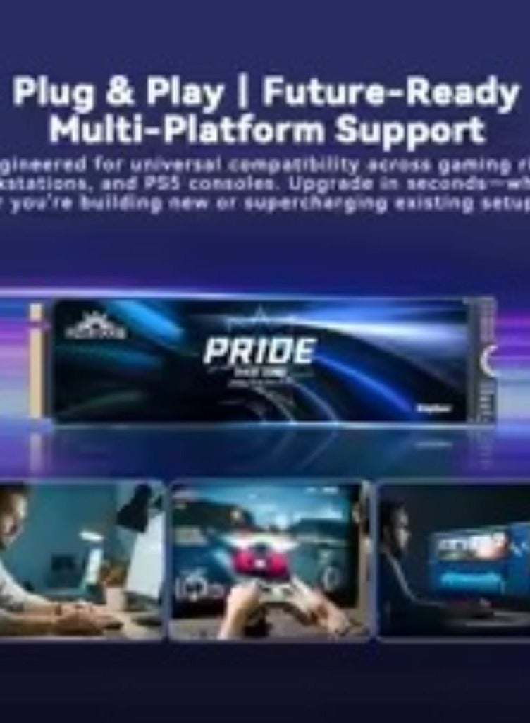 KingSpec KingSpec ONEBOOM PRIDE 2TB PCIe 4.0 NVMe SSD – Gen 4x4 M.2 2280 Internal Gaming Drive, 7400MB/s Max Speed, 2-Year Warranty  - Image 5