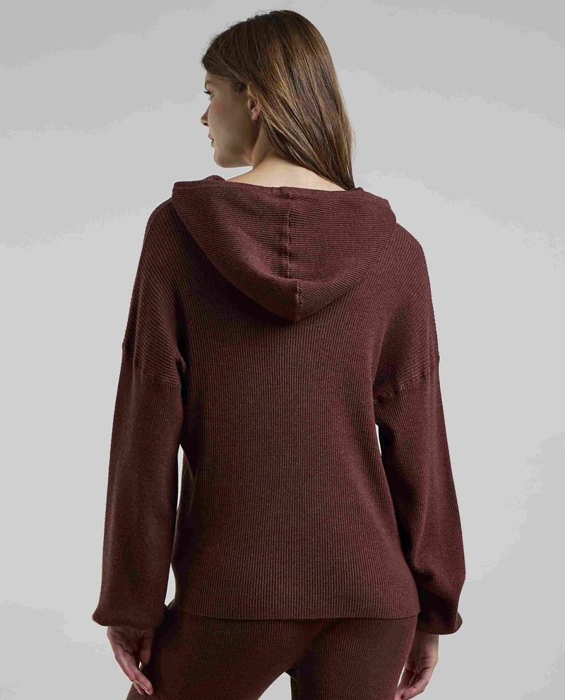 R&B Ribbed Hooded Top with Long Sleeves - Image 4