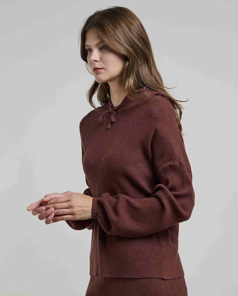 R&B Ribbed Hooded Top with Long Sleeves - Image 3