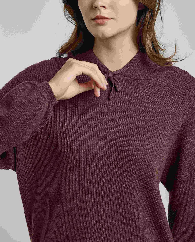 R&B Ribbed Hooded Top with Long Sleeves - Image 5