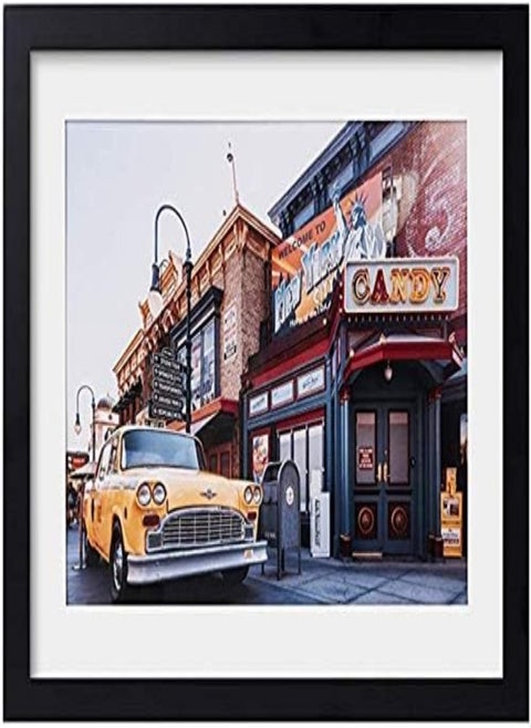 A4 Picture Frame With High Definition Glass, Rustic Photo Frames For Wall Or Tabletop Display (Black)