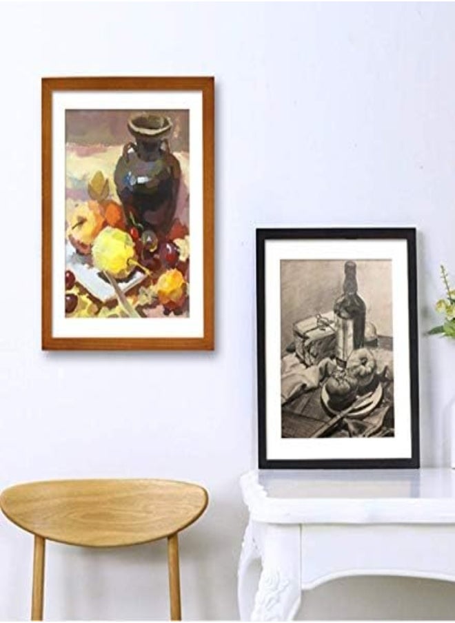 AKDC - A4 Picture Frame With High Definition Glass, Rustic Photo Frames For Wall Or Tabletop Display (Black) - Image 1