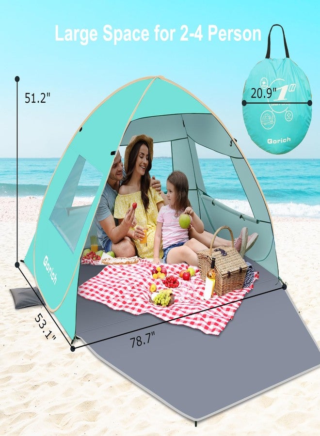 Gorich Easy Pop Up Beach Tent for 3-4 Person, UPF 50+ UV Protection Beach Umbrella Sun Shelter, Portable Lightweight Cool Cabana Shade with Easy Foldable & Instant Setup - Image 5
