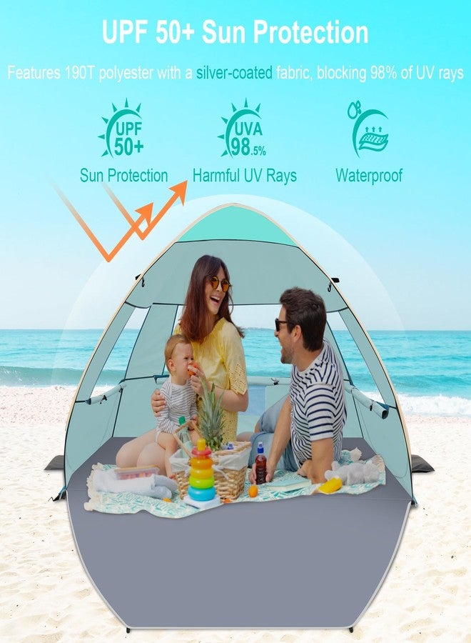 Gorich Easy Pop Up Beach Tent for 3-4 Person, UPF 50+ UV Protection Beach Umbrella Sun Shelter, Portable Lightweight Cool Cabana Shade with Easy Foldable & Instant Setup - Image 3