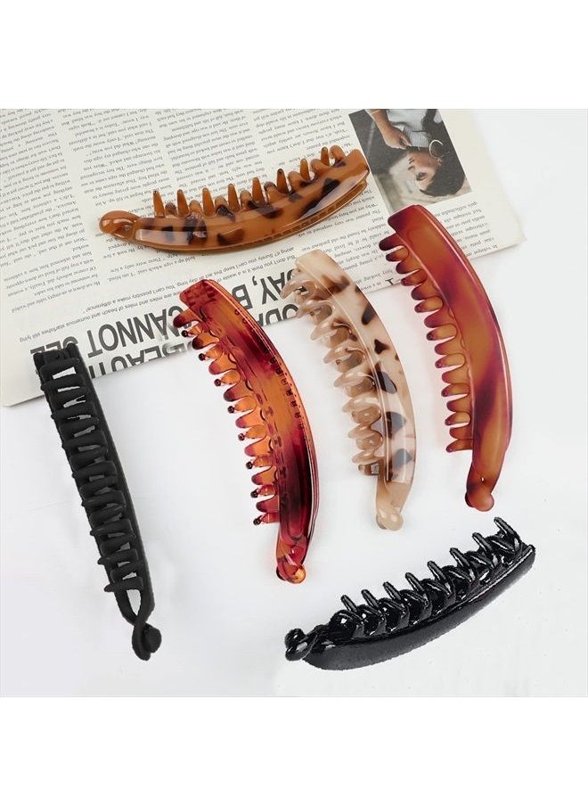 Sawowkuya - 6 Pcs Large Banana Clip 5.3 Inch Banana Clips Hair for Thick Hair, Non-slip Banana Hair Clips for Fine Hair, Strong Hold Banana Clips for Women and Girls - Image 1